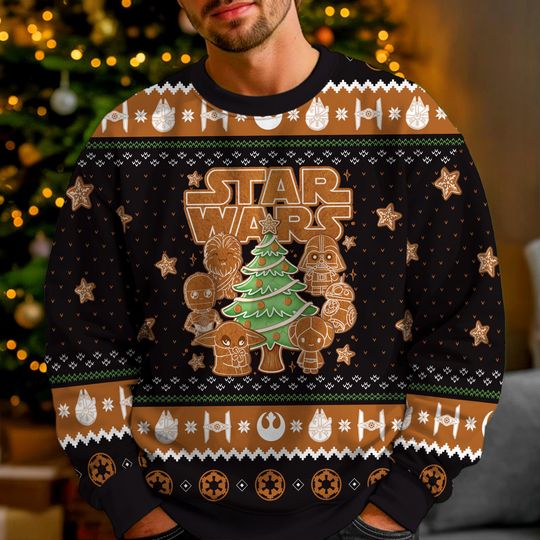 Discover Star Wars Darth Vader Gingerbread Ugly Sweatshirt, Mickey's Very Merry Xmas Matching Tee, Disneyland Vacation Family Holiday 2025 Gift