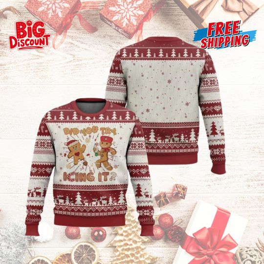 Funny Christmas Nurse Ugly Christmas Sweater Did You Try Icing It Gingerbread Man Sweater, Gag Gift For Nurse, Coworker