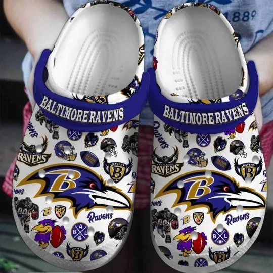 Discover Ravens Purple Football Team Clogs