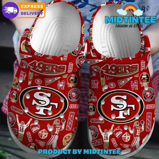 49ers Red Football Team Clogs Shoes