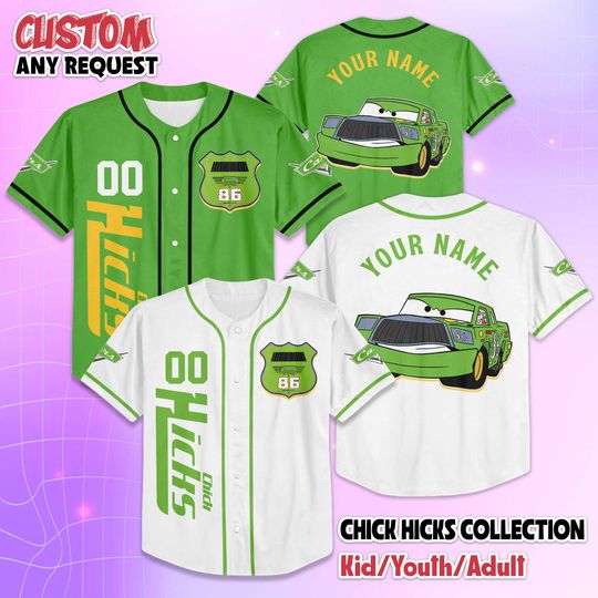 Discover Personalized Disney Car Chick Hicks Baseball Jersey, Custom Chick Hicks Jersey, Family Matching Outfit, Birthday Gift Idea