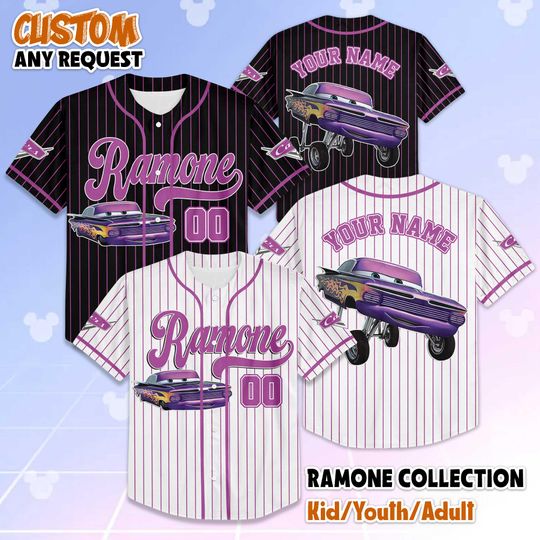 Discover Personalized Ramone Baseball Jersey, Custom Disney Car Ramone Shirt, Disneyland Jersey Gift for Kids & Disney Fans