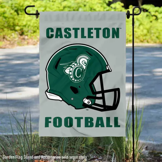 Discover Castleton Spartans Football Helmet Garden Flag and Yard Banner