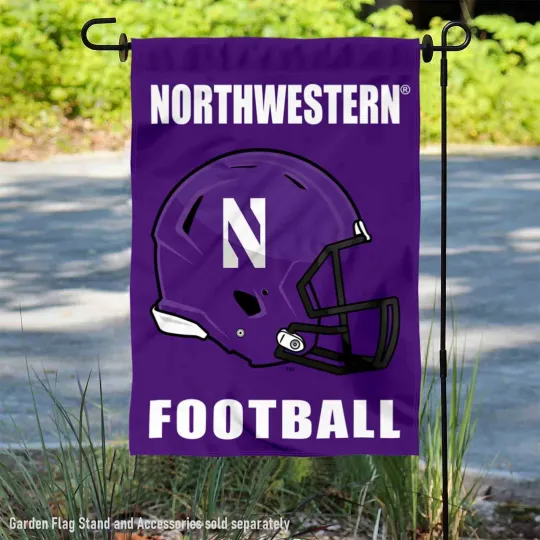 Northwestern Wildcats Football Helmet Garden Flag