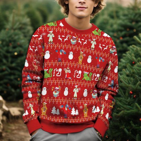 The Muppet Christmas Carol Ugly Chirstmas Sweater, Gonzo Rizzo Chirstmas Shirt, Light The Lamp Not The Rat Shirt, Disneyland Holiday Gift 03