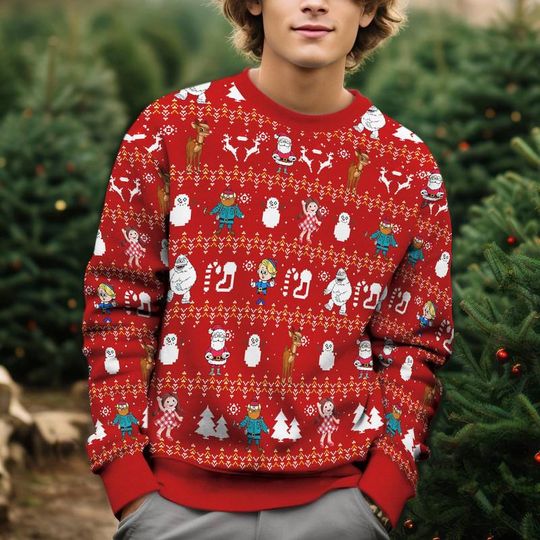 Rudolph the Red-Nosed Reindeer Christmas Ugly Sweater, Rudolph Christmas Sweatshirt, Red Nosed Reindeer Shirt, Christmas Matching Shirt 05