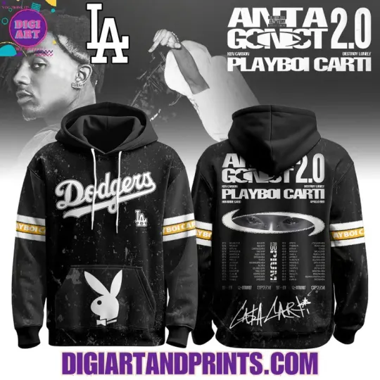 Discover Antagonist 2.0 Tour 2025 Playboi Carti x D0dgers Hoodie