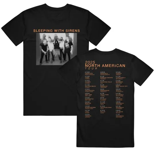 2 Sides Sleeping With Sirens Tour 2025 Black Shirt