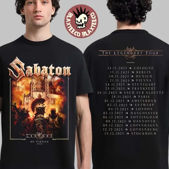 Discover Sabaton Legendary Tour Europe 2025 Legends Of Vienna Austria Pop Up Shop T-Shirt