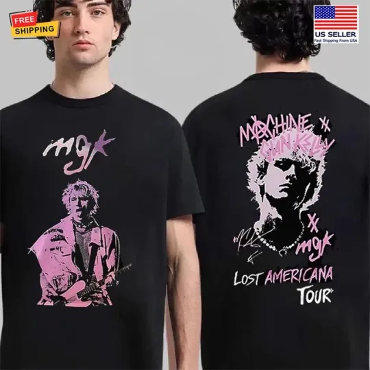 Discover Vintage MGK Lost Americana Tour T-shirt, Machine Gun Kelly Pop Rock Unisex Tee
