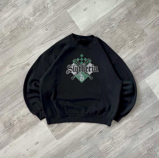 Slytherin Sweatshirt, Green Serpent Crewneck, Hogwarts-Inspired Cozy Sweater, Dark Academia Wizard Gift, Unisex Magic Top, Harry Potter Top