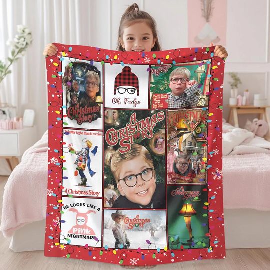 A Christmas Story Ralph Ralphie Parker Blanket A Christmas Story Blanket Christmas Movie Blanket For Bed Couch Sofa Christmas Blanket