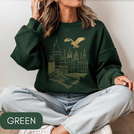 Discover Hgws Hp Wizard School Sweatshirt Fantasy Sweatshirt Magic Sweater School of Witchcraft and Wizardry Magic Wand Wizard Staff Pullover Gift