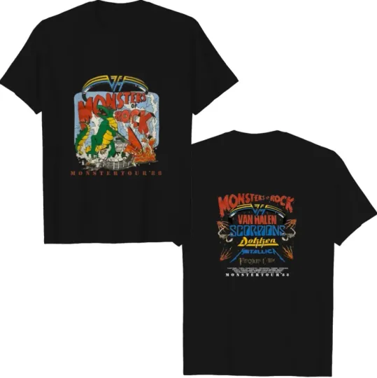 Screen Stars 1988 Monsters of Rock Tour T shirt, Monster Tour '88 Tshirt