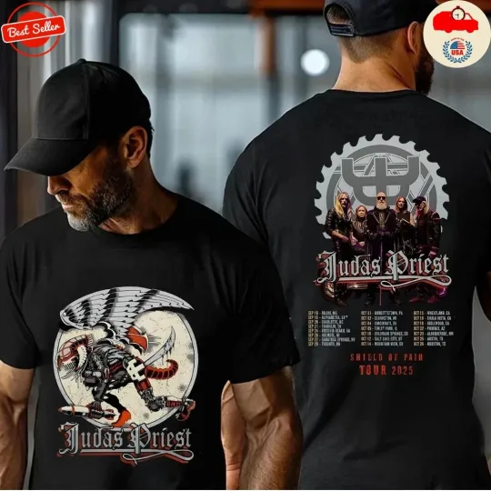 Judas Priest Shield Of Pain Tour 2025 Winged Demon 2sided T-Shirt