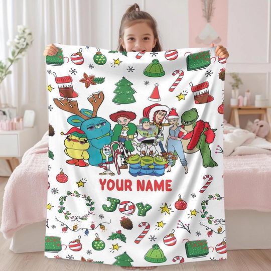 Discover Personalized Disneyland Christmas Blanket Custom Toy Story Christmas Blanket Mickey Very Merry Christmas Blanket Disneyland Xmas Blanket 00