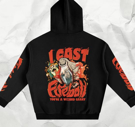 I cast fireball Oversized Wizard Sweatshirt | Premium sweater | super cozy Heavyweight sweater | Handrawn Graphic | Great Gift | Goth Fashio