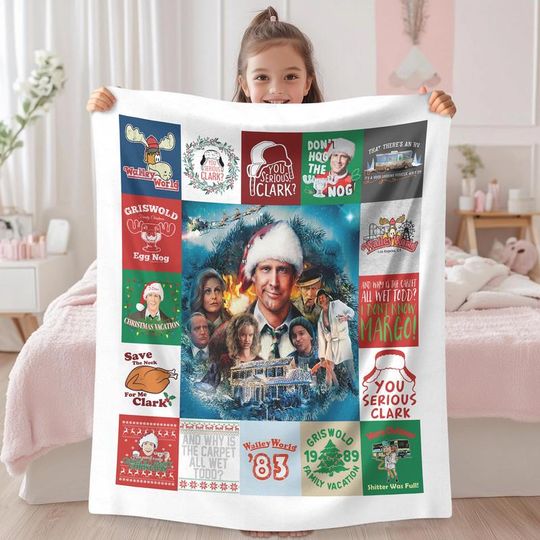 National Lampoon's Christmas Vacation Blanket, Clark Griswold Family Xmas Blanket, Xmas Vacation Movie Blanket, Christmas Movie Gift 01