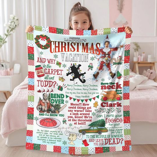Christmas Vacation National Lampoons Blanket, Christmas Vacation Movie Blanket, Clark Griswold Family Christmas Blanket, Blanket Gift 13