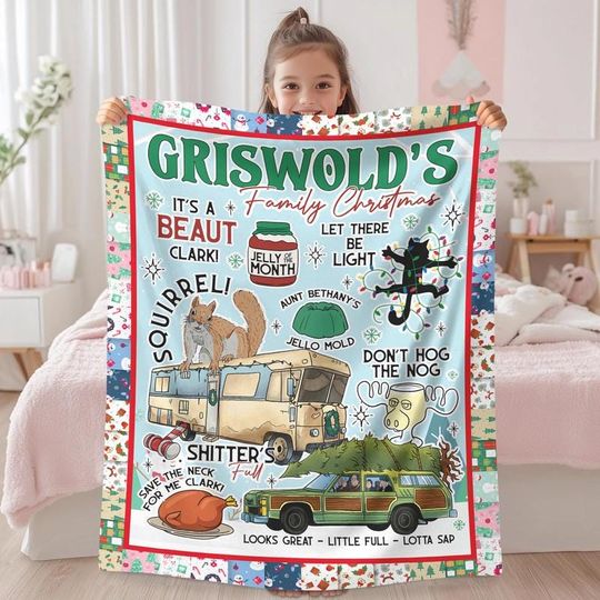 Griswold Family Christmas Blanket, National Lampoon's Christmas Vacation Blanket, Christmas Vacation Movie,  Holiday Blanket Gift