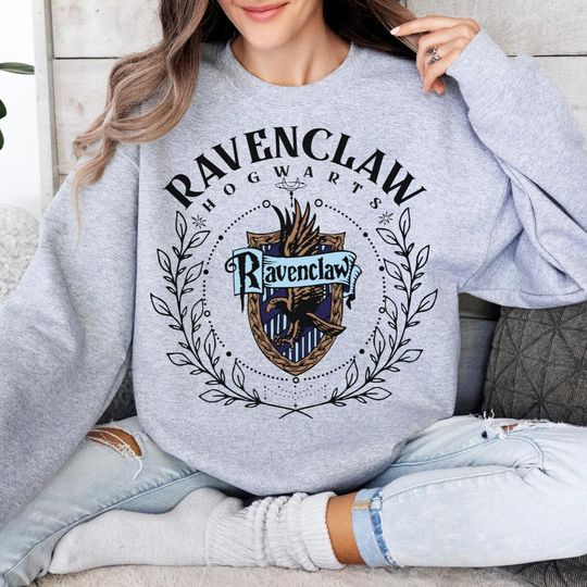 Ravenclaw Hogwarts House Harry Potter HP Wizard Magic Sweatshirt, Hogwarts Christmas Sweatshirt, Harry Potter Hoodie, Gift For Men Women.