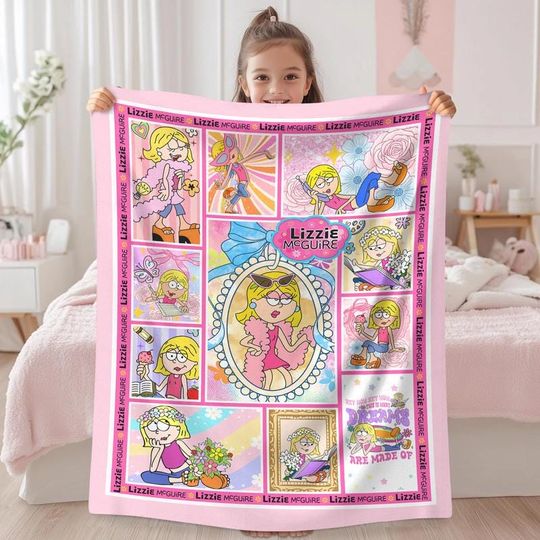 Coquette Bow Lizzie Mcguire Blanket, Cute Lizzie McGuire Blanket, This Is What Dreams Are Made Of, Disneyland Channel Blanket, Birthday Gift