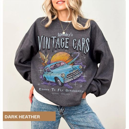 Discover Vintage Flying Car Sweatshirt - Wizarding World Inspired