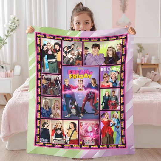 Discover Freaky Friday Fleece Blanket, Pink Slip Freakier Friday Blanket, Pink Slip Band Freaky Friday Blanket, DisneyChannel Merch Fan Gift 02