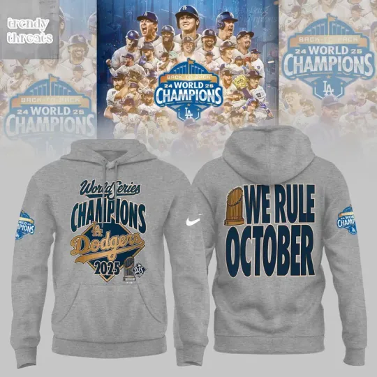 Discover L.@. D@d@gers World Series “We Rule October” Hoodie Shirt, Gift For Fans, Christmas Gift