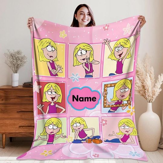 Personalized Lizzie McGuire Blanket, Disneyland Lizzie McGuire Blanket, Lizzie Cartoon, Lizzie Emotions, Custom Birthday Girl Blanket