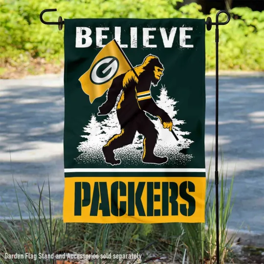 Green Bay Packers Bigfoot Sasquatch Garden Flag