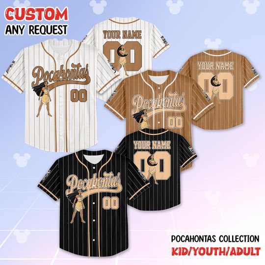 Discover Personalized Pocahontas Collection Baseball Jersey, Custom Disney Princess Shirt, Gift for Disney Fans