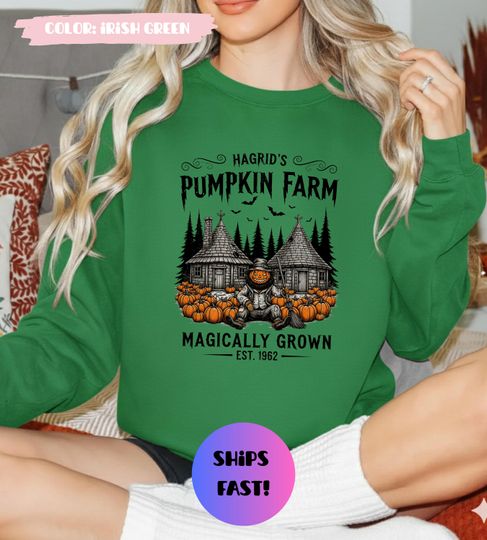 Sweatshirt Hagrids Pumpkin Farm: Fantasy Magic Gift for Book Lovers, Harry Potter Inspired Pullover, HP Gifts, Sizes S-5XL