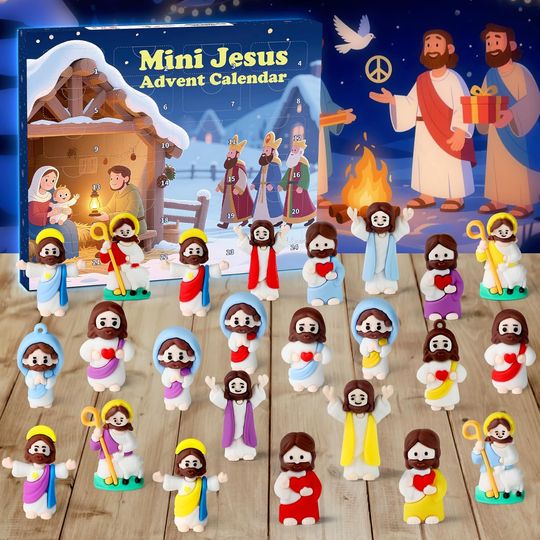 Discover Acrylic Advent Calendar Blind Box Mini Jesus 2025 Christmas Countdown Calendar