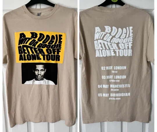 Discover A Boogie Wit Da Hoodie Tour T Shirt Medium Better Off Alone Double Sided Hip-Hop