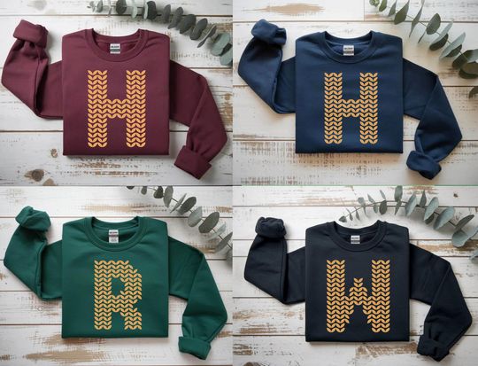 Discover Wizard Christmas Sweater, Personalized Christmas Shirt, Ron Sweatshirt, Monogram Sweatshirt, Magical Gift, Initial Wizard, Wizard Sweater