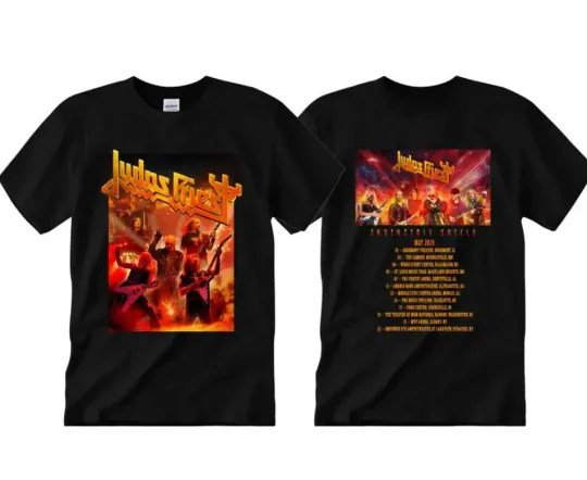 Judas Priest' Invincible Shield' 2024 Tour T-Shirt Double Sided