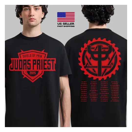 Judas Priest Shield of Pain Tour With Tour Dates Two Sided T-Shirt