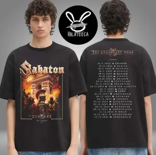Discover Sabaton Tour  Merch On Nov 28 2025 The Legendary Shirt
