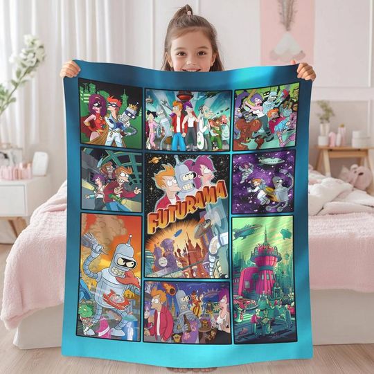 Discover Futurama Fleece Blanket, Leela Bender Philip J. Fry Futurama Throw Blanket For Bed Couch Sofa, Christmas Gift Blanket 57