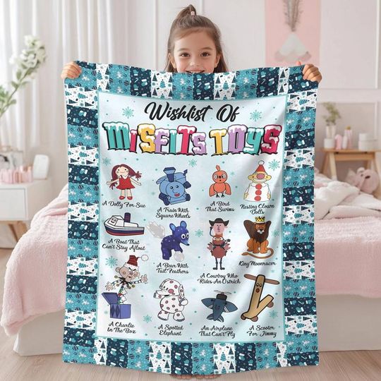 Misfits Toys Christmas Blanket, Rudolphs The Red Nosed Reindeer Blanket, Christmas Movie Blanket, Merry Christmas 2025, Christmas Gifts 05