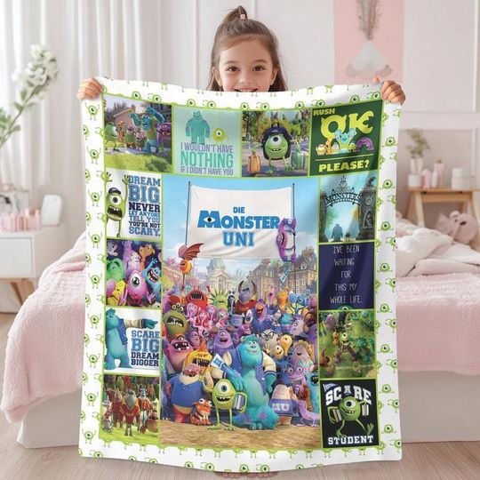 Disneyland Monsters Inc Blanket, Monsters University Blanket, Disneyland Sully Mike Wazowski Blanket, Disneyland Blanket, Birthday Gifts 58