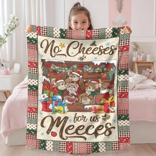 The Muppets Christmas Carol Blanket, No Cheeses For Us Meeces Christmas Blanket, Disneyland Blanket For Couch Sofa, Christmas Blanket 04