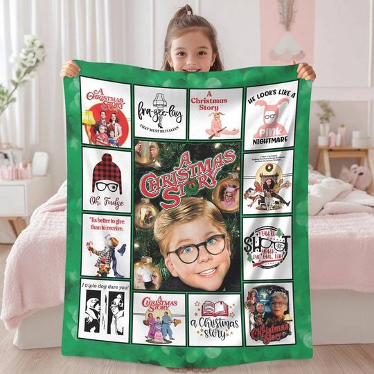 A Christmas Story Fleece Blanket Ralphie He Look Like A Pink Nightmare Blanket A Christmas Story Blankets For Bed Couch Sofa 05
