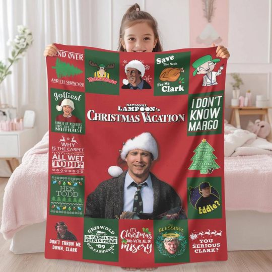 National Lampoon's Christmas Vacation Blanket, Clark Griswold Blanket For Couch Sofa, Christmas Vacation Blanket, Christmas Gift 37