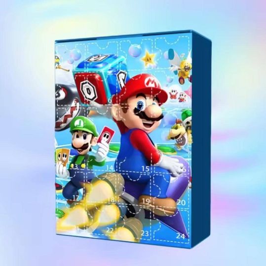 Acrylic Advent Calendar Blind Box Game Mario Bros 24-Day Christmas Countdown