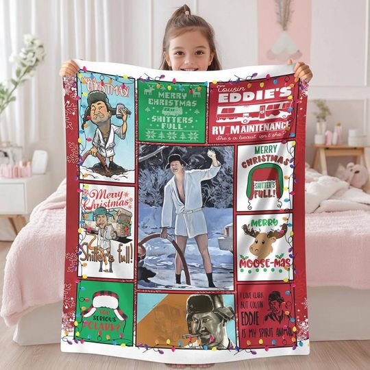 Christmas Vacation Shitter's Full Blanket National Lampoon's Christmas Vacation Gift Blanket Cousin Eddie Clark Griswold Blanket Christmas