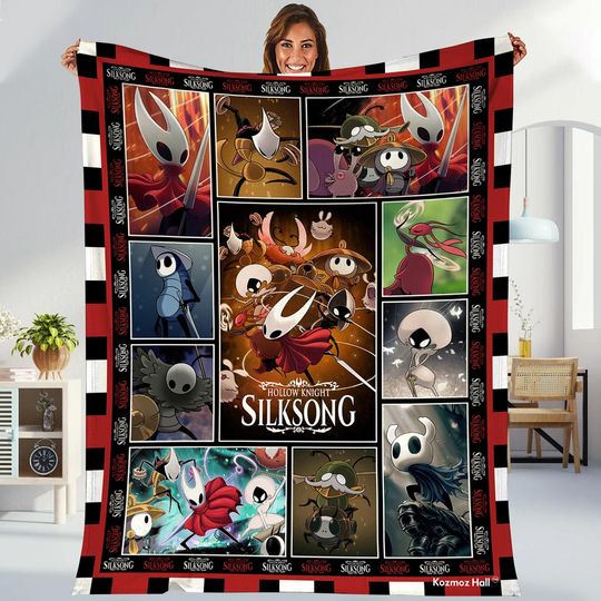 Hollow Knight Silksong Fleece Blanket, Hollow Knight Blanket, Hollow Knight Gifts, Silksong Hornet Blanket, Blanket For Bed Couch Sofa