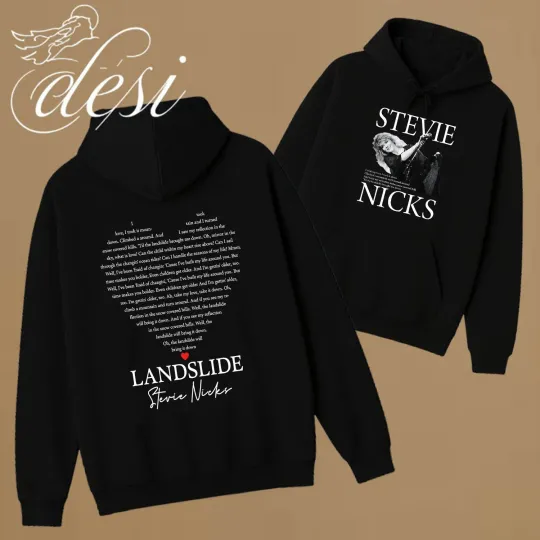 Discover Stevie Nick Classic Landslide Lyrics Double Sided Inspired 2025 Hoodie