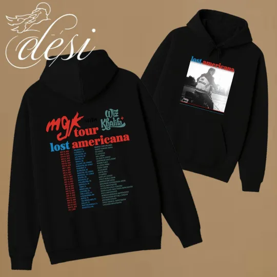 Tour Wiz Khalifa 2025 MGK Lost Americana Unisex Hoodie